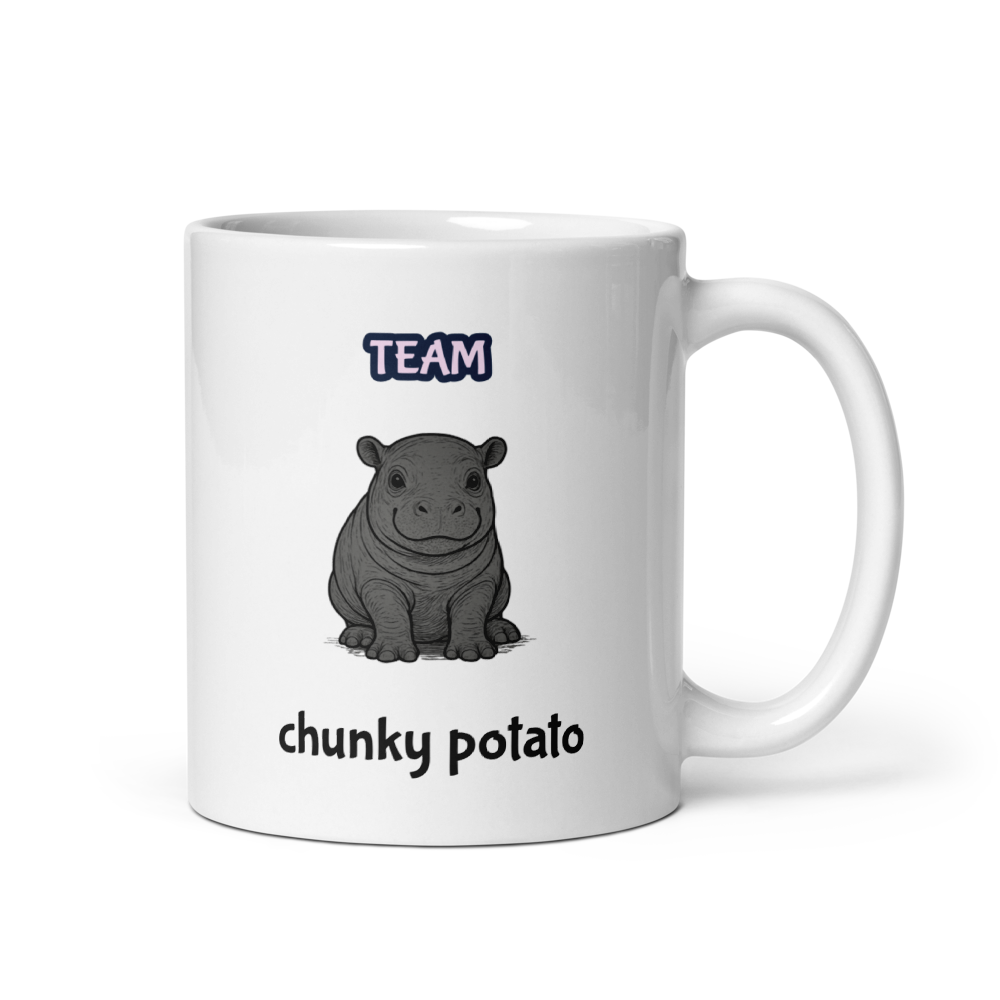 Team CHUNKY POTATO Hippo Mug White glossy mug