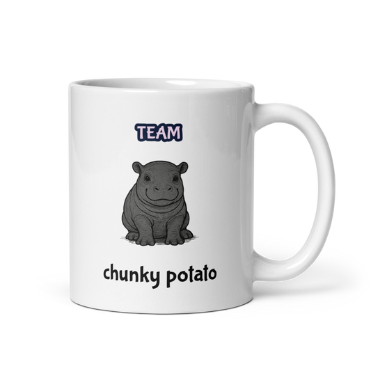 Team CHUNKY POTATO Hippo Mug White glossy mug